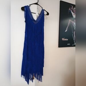 Blue Fringed Rhythm Dress & Accessories